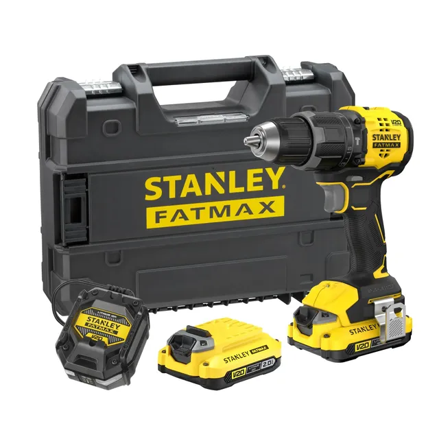 stanley-v20-taladro-percutor-sin-escobillas-sfmcd716d2t-qw-18v-2-bater-as-2-0-ah image 1