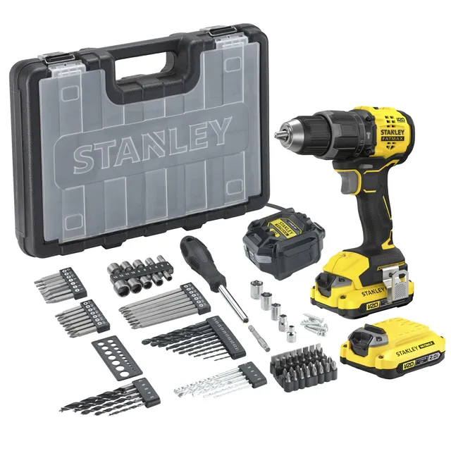 stanley-v20-taladro-percutor-sin-escobillas-18v-2-0ah-sfmcd716d2a-qw image 1