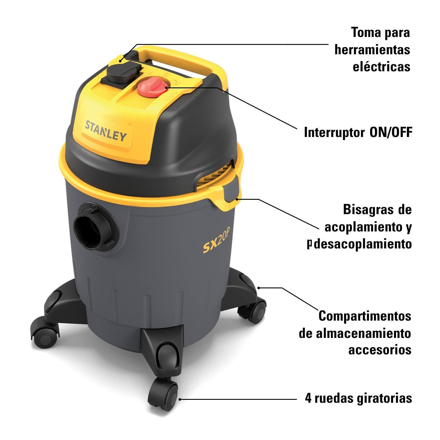 stanley-sxvc20pte-aspirador-multiuso-s-lidos-y-l-quidos-1200w-20l image 2