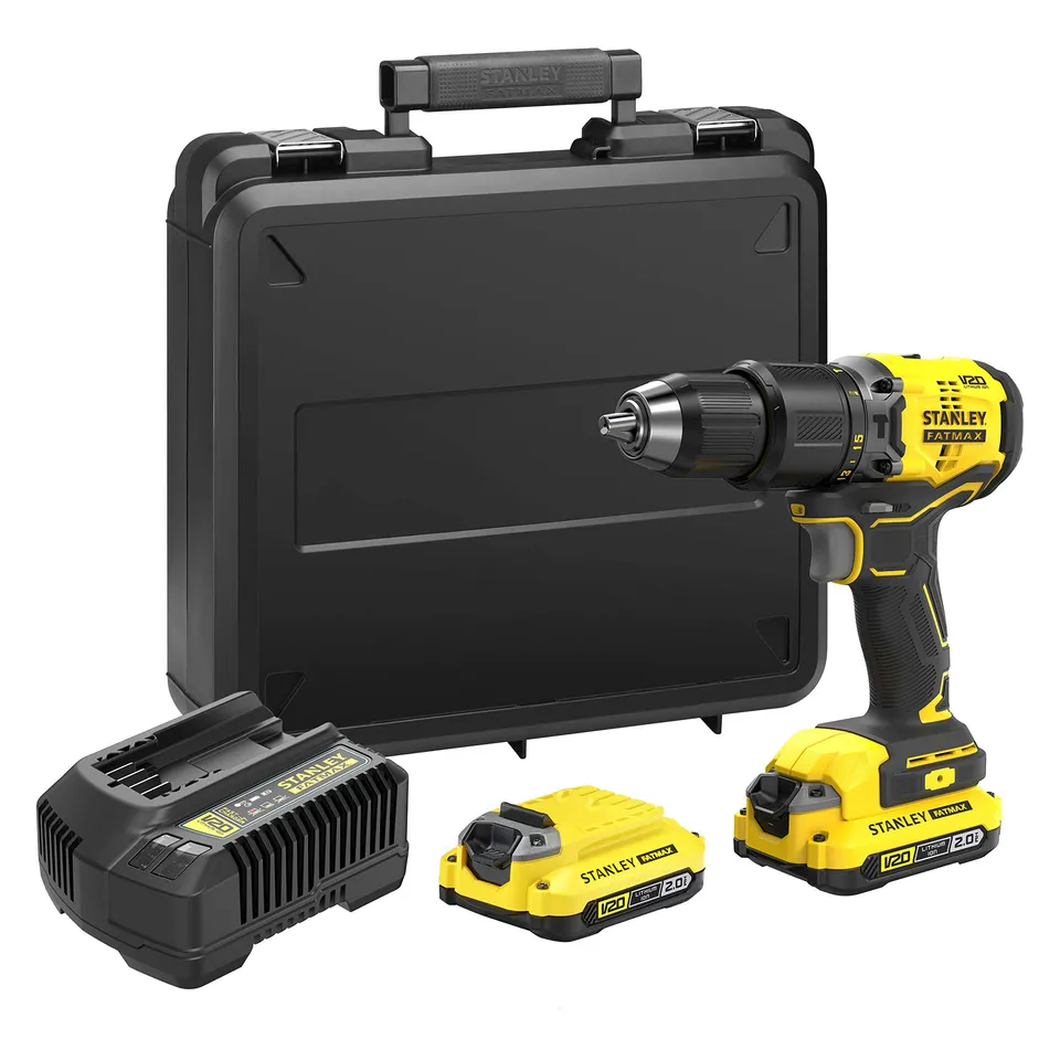 stanley-sfmcd715d2k-qw-taladro-percutor-v20-li-ion-18v-brushless-con-2-bater-as- image 1