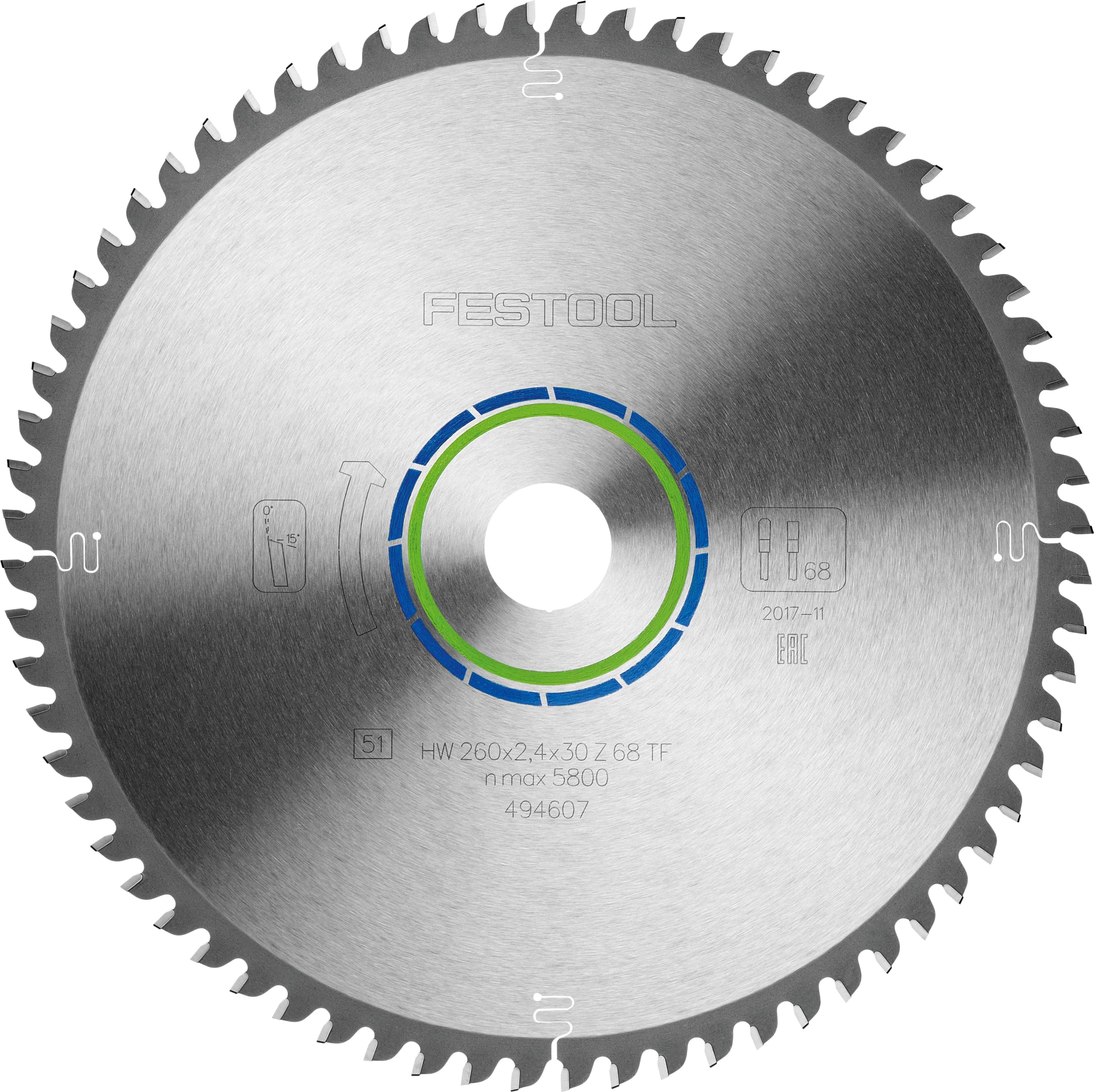 festool-hoja-de-sierra-especial-260x2-4x30-tf68-para-aluminio-y-pl-sticos-duros image 1