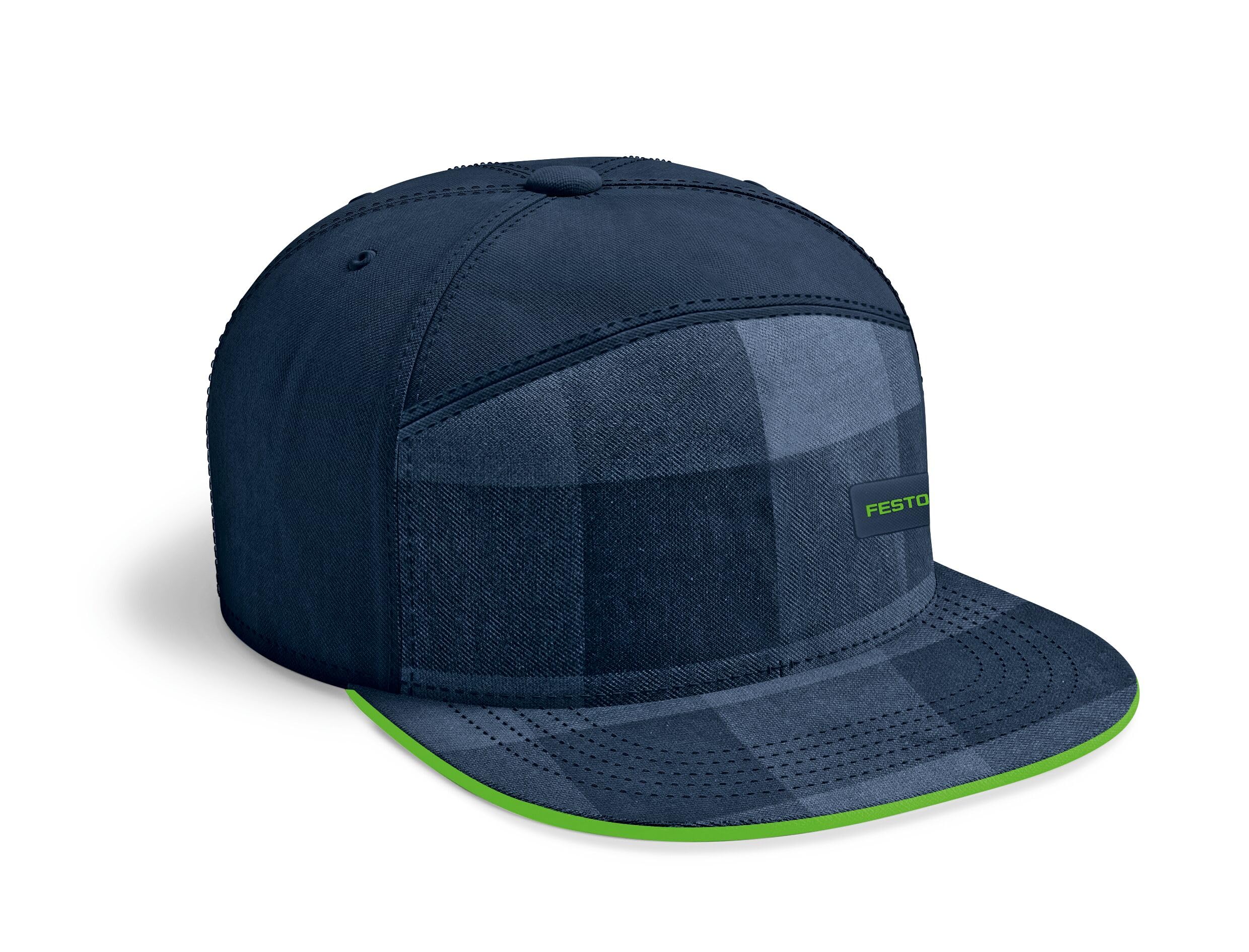 festool-gorra-snapback-gc-ft3-cuadros-azul-marino-con-visera-plana image 1