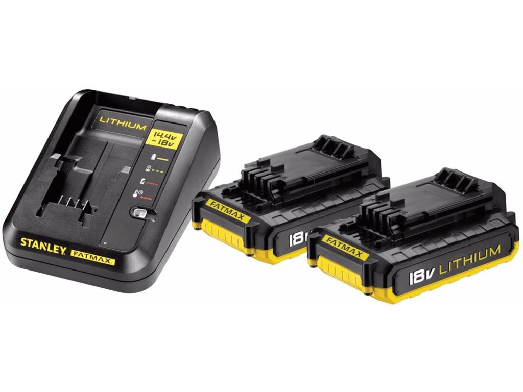 stanley-fatmax-fmc693d2-qw-pack-cargador-y-2-bater-as-de-litio-18v-2ah image 1