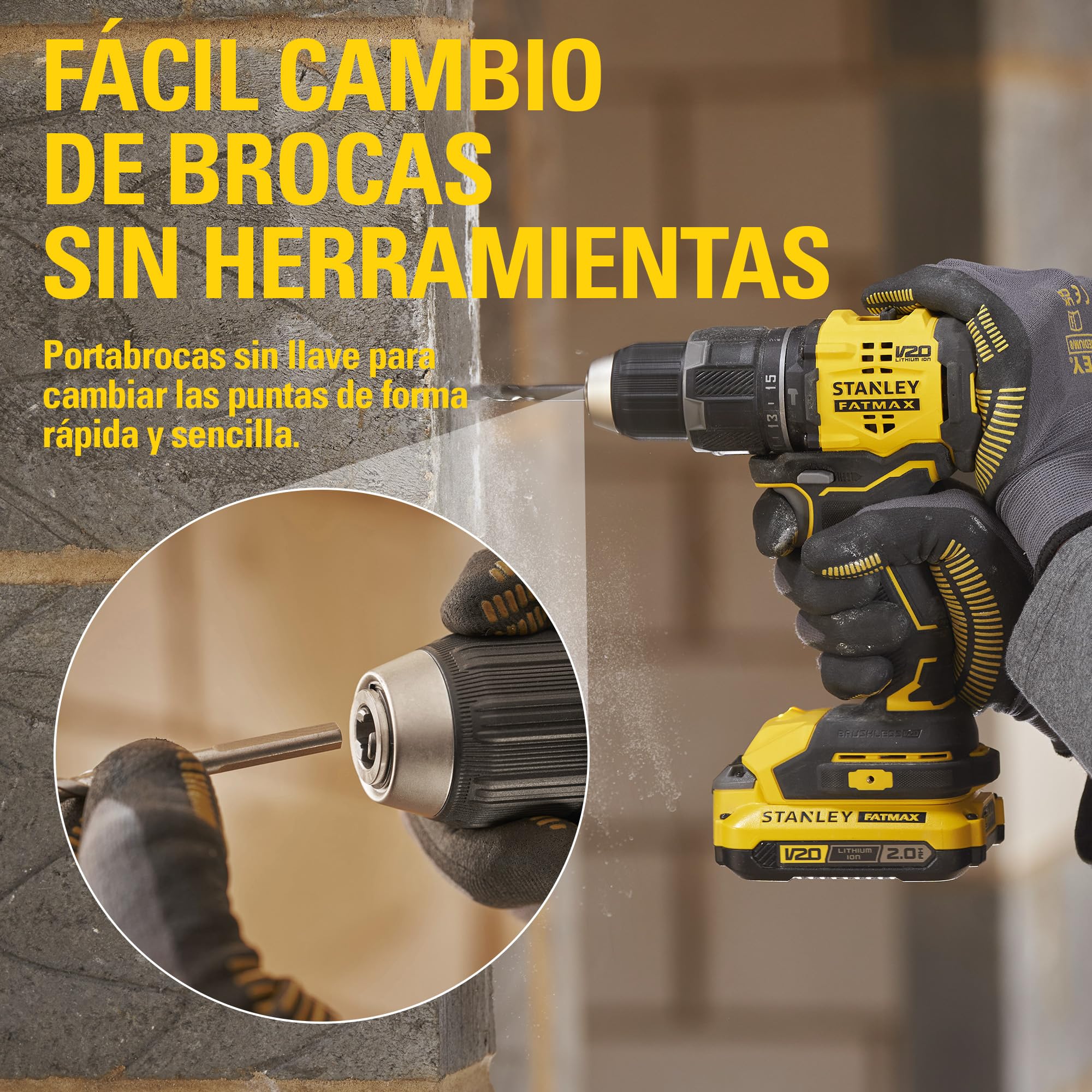 stanley-v20-taladro-percutor-sin-escobillas-18v-2-0ah-sfmcd716d2a-qw image 6