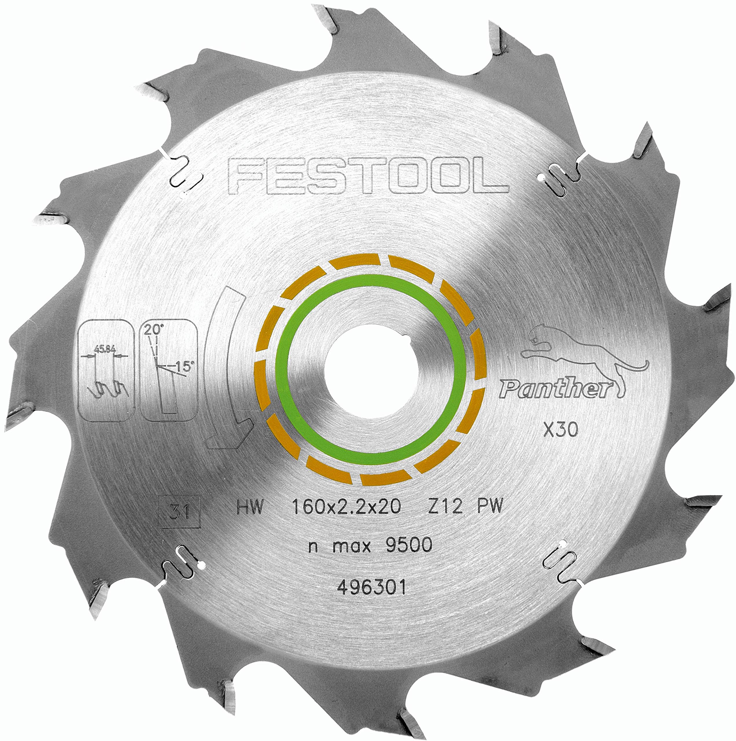 festool-panther-pw12-hoja-de-sierra-160x2-2x20-mm-12-dientes image 1