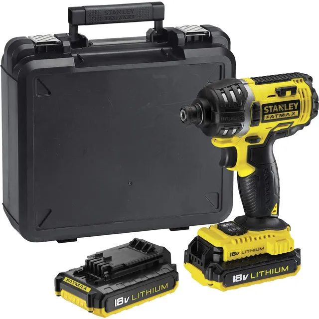 stanley-fatmax-fmc645d2-qw-atornillador-de-impacto-18v-180-nm-6-35-mm-con-2-bate image 1