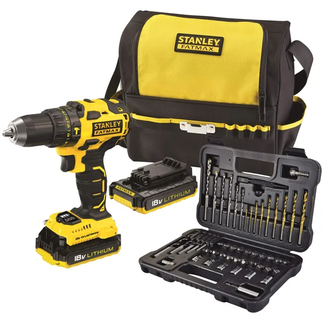 stanley-fatmax-fmc627d2sa-qw-taladro-percutor-brushless-18v-13mm-set-50-piezas image 1