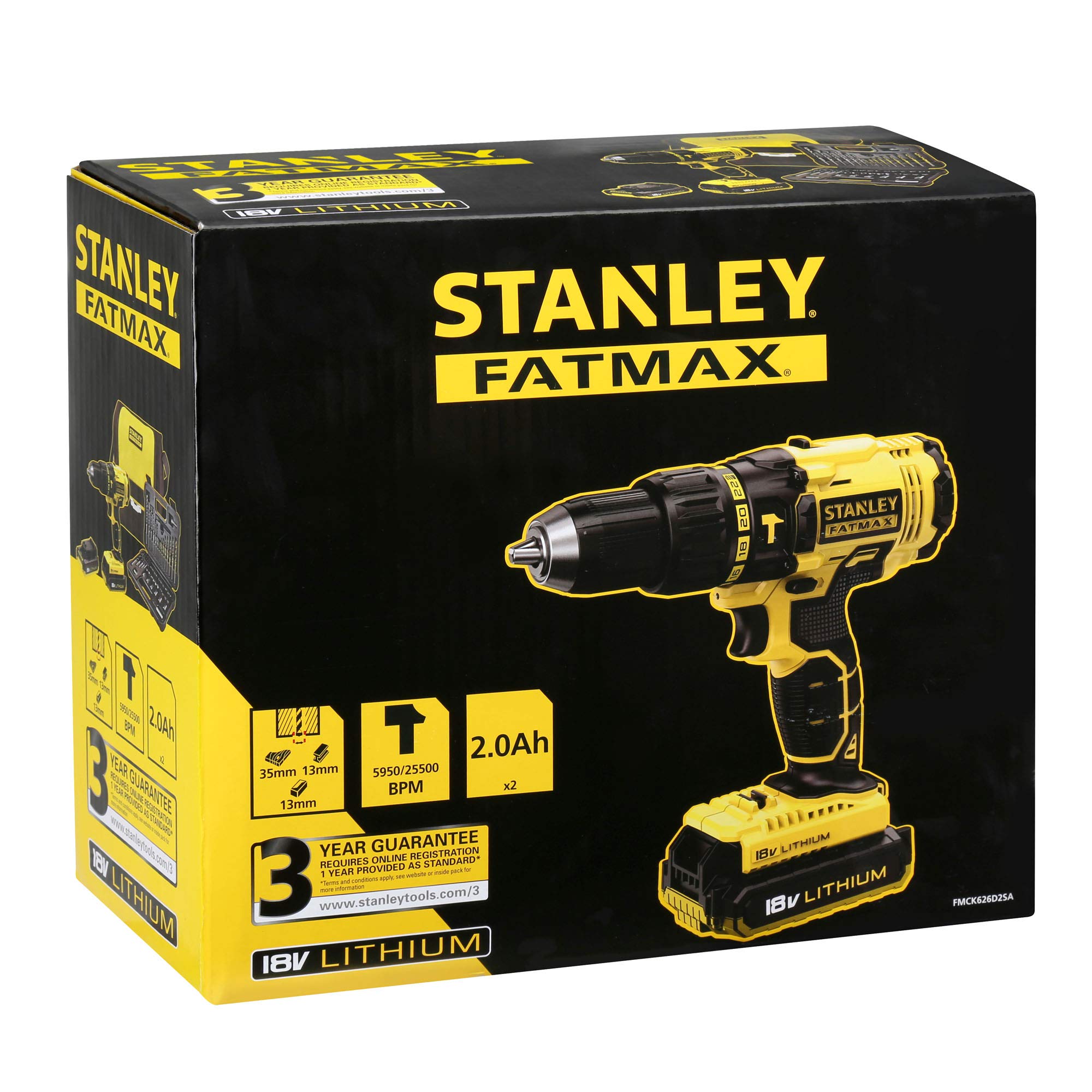 stanley-fatmax-fmck626d2sa-qw-taladro-percutor-18v-con-2-bater-as-2ah-y-set-de-5 image 6