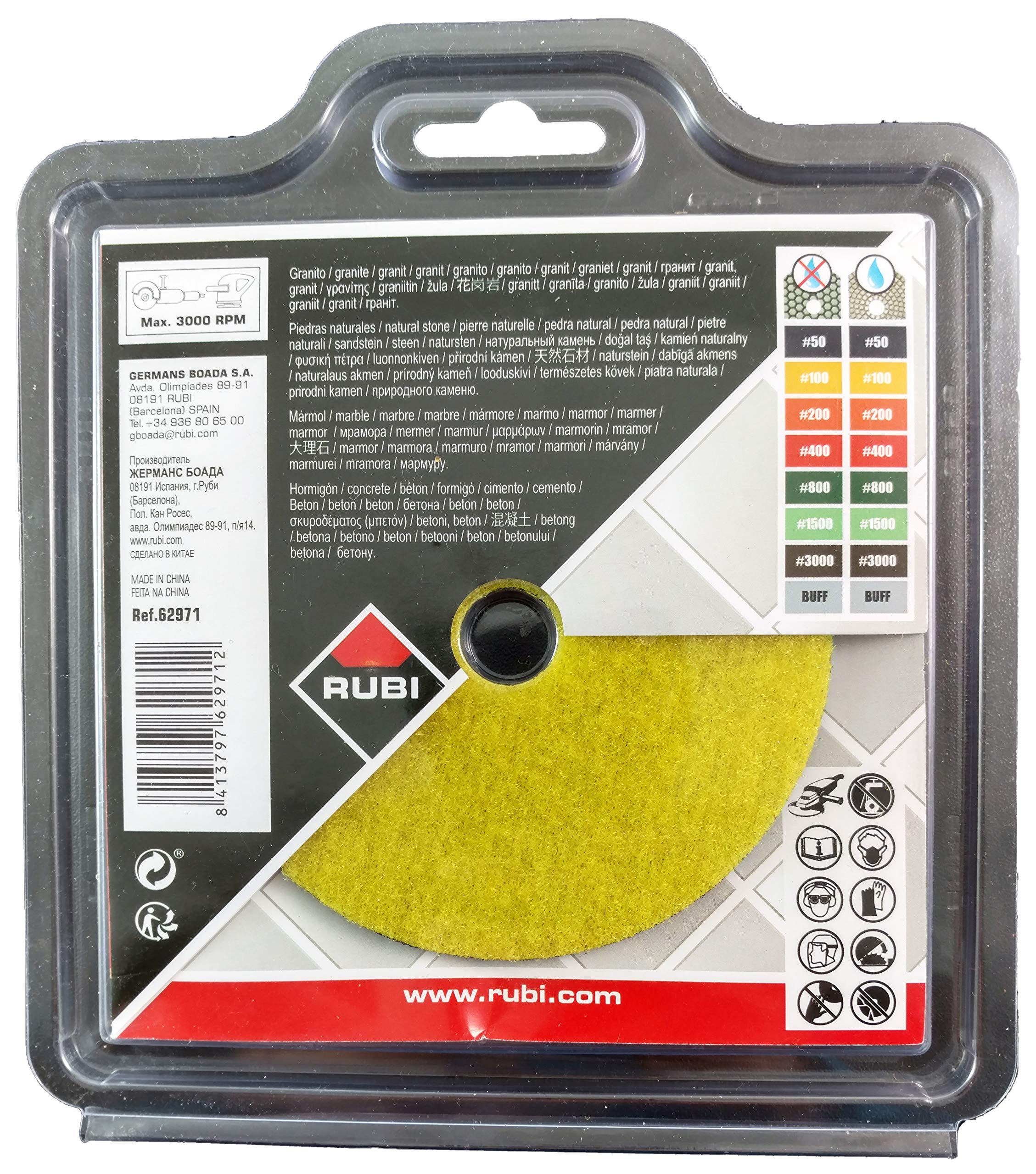 rubi-almohadilla-de-lijado-de-diamante-100-mm-m14-grano-100 image 2