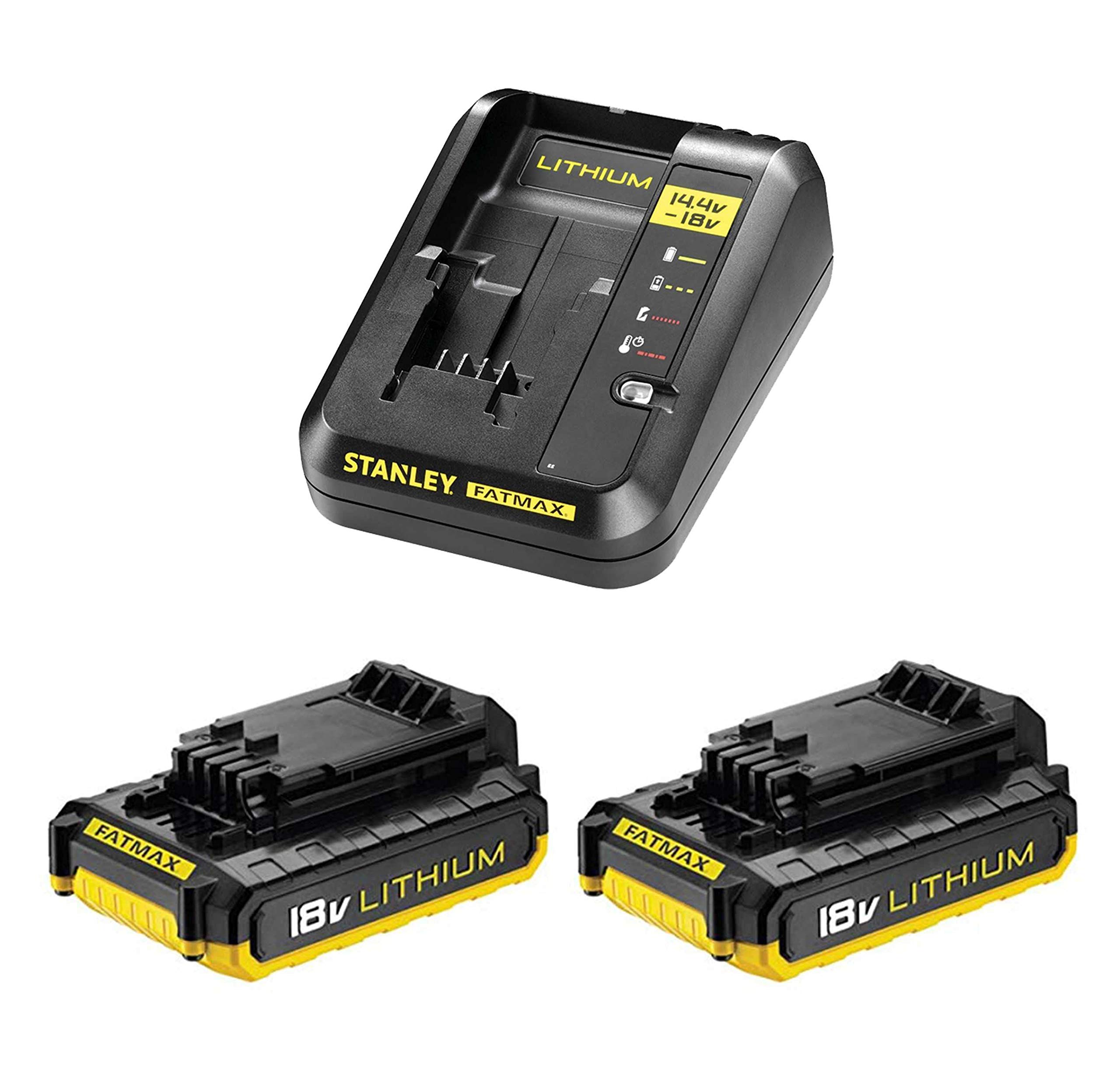 stanley-fatmax-fmc693d2-qw-pack-cargador-y-2-bater-as-de-litio-18v-2ah image 3
