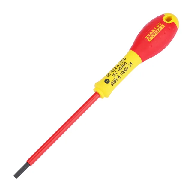 stanley-fatmax-0-65-412-destornillador-aislado-vde-1000v-punta-plana-4-x-100-mm image 1