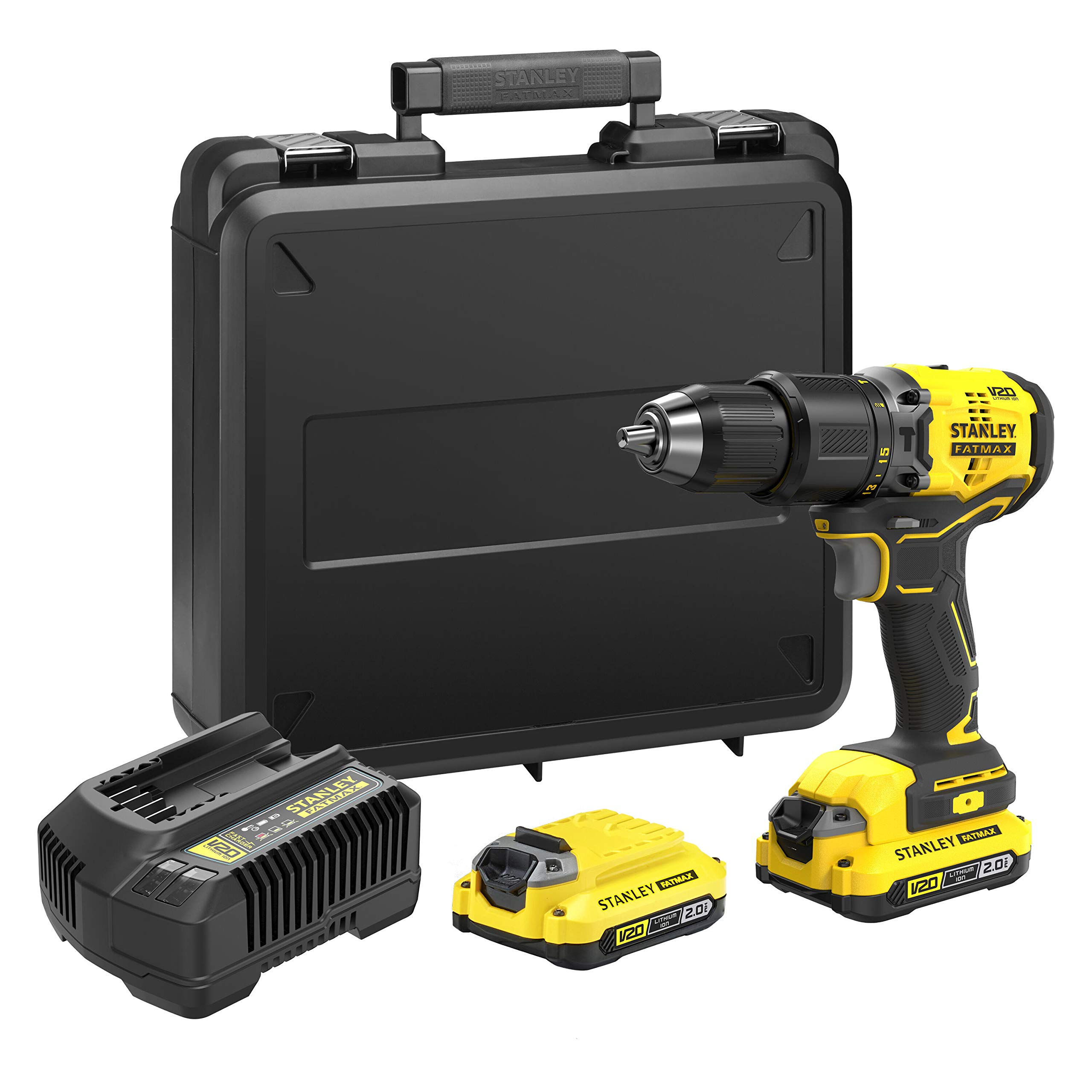 stanley-sfmcd715d2k-qw-taladro-percutor-v20-li-ion-18v-brushless-con-2-bater-as- image 1