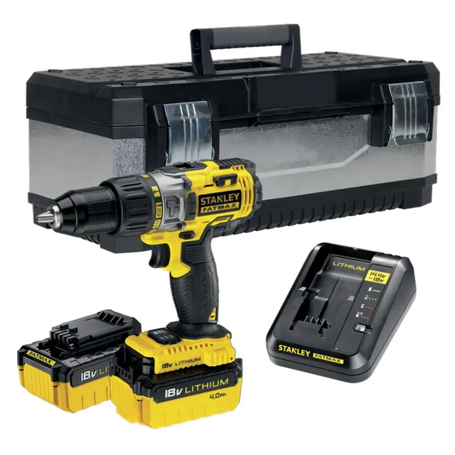stanley-fatmax-fmck625m2g-qw-taladro-percutor-18-v-con-2-bater-as-de-4-ah-y-caja image 1