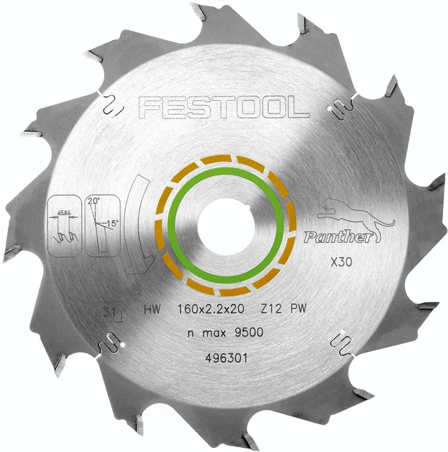 festool-panther-pw12-hoja-de-sierra-160x2-2x20-mm-12-dientes image 1