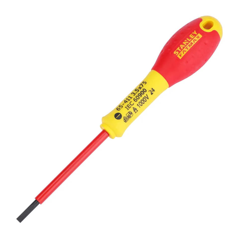 stanley-fatmax-0-65-411-destornillador-aislado-vde-1000v-plano-3-5-x-75-mm image 1