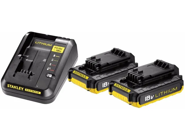 stanley-fatmax-fmc693d2-qw-pack-cargador-y-2-bater-as-de-litio-18v-2ah image 1